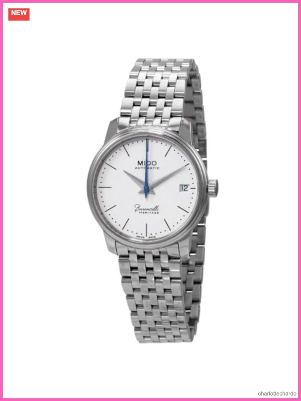Swiss Automatic Watch Women 33mm Sapphire Crystal Stainless Steel